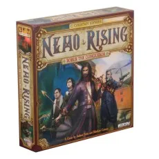 An angled shot of the board game box for Nemo Rising Robur the Conqueror.