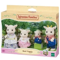 The Sylvanian Families Goat Family set, including a mother, father, and two children.