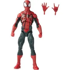 Red and black Spider-Man action figure with two sets of interchangeable hands