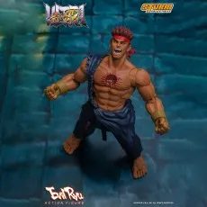 The Storm Collectibles Evil Ryu toy with a ripped shirt and a furious expression