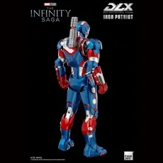 The DLX Iron Patriot collectible figure from The Infinity Saga, viewed from the back.