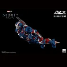 The DLX Iron Patriot figure from The Infinity Saga, flying through the air.