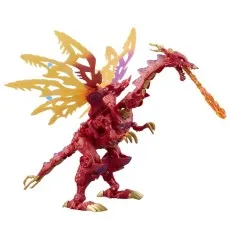 The Transformers Predacon Megatron figure in red dragon mode, with a flame effect.