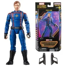 A Star-Lord action figure from Guardians of the Galaxy Vol. 3 with blasters and its box.