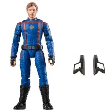 A Guardians of the Galaxy Vol. 3 Star-Lord figure in a blue and red suit.