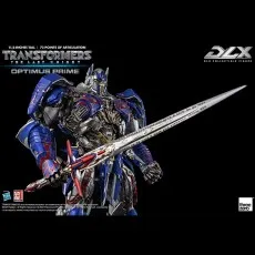 A DLX Optimus Prime figure from Transformers The Last Knight, holding a shield.