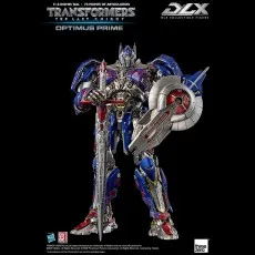 A DLX Optimus Prime figure from Transformers The Last Knight, holding a sword and shield.