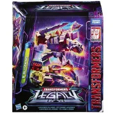 The front of the Transformers Legacy Series Leader Blitzwing box, featuring an action-packed image of the character.