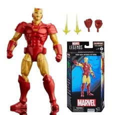 The Marvel Legends Iron Man (Heroes Return) figure stands next to its box and accessories.
