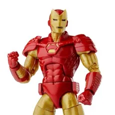 Close-up of the Marvel Legends Iron Man (Heroes Return) action figure in red and gold armor.