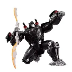 The Transformers Optimus Primal robot is kneeling with a gray and orange energy-bladed sword.