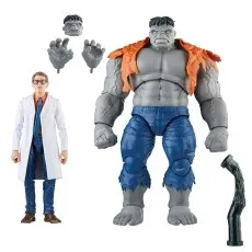 The Marvel Legends Gray Hulk and Bruce Banner 2-pack action figures with accessories.