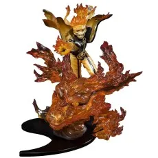 Naruto Uzumaki action figure in Six Paths Sage Mode with a fiery, translucent Kurama head base.