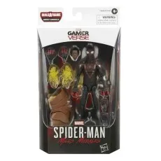 Close-up of the packaged Marvel Gamerverse action figure of Spider-Man Miles Morales.