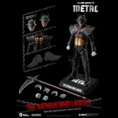 DAH-063 The Batman Who Laughs figure with scythe, accessories, chains, and two interchangeable face sculpts.