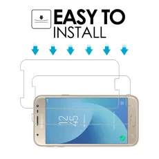 Tempered Glass for Samsung J3 2017 Screen Protector Bubble Free 9H Hardness, High Transparency, Dust-Free- (2 Pack)