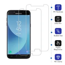 Samsung J5 2017 Screen Protector Scratch Resistant, 9H Hardness, High Transparency Tempered Glass - (2 Pack)