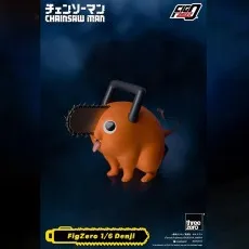 FigZero 16 Denji Chainsaw Man accessory of the small orange devil dog, Pochita, sticking out its tongue
