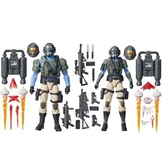 G.I. Joe Steel Corps Troopers action figures standing side-by-side with jetpacks, rifles, and accessories.