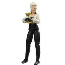Dr. Elsa Schneider Indiana Jones figure in black pants and white blouse, holding a gold Holy Grail relic.