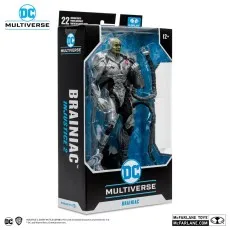 Box art side view of the DC Multiverse Brainiac Injustice 2 action figur in its package..