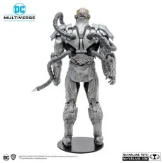 Rear view of the DC Multiverse Injustice 2 Brainiac action figure, showing the tentacles attached to his back