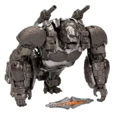 Transformers Optimus Primal action figure in gorilla mode with shoulder cannons and weapon accessory.