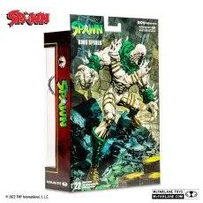 Back of the McFarlane Toys King Spider figure box, featuring Spawn comic book art of the character.