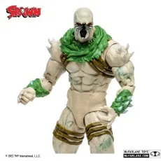 Close-up of the McFarlane Toys Spawn King Spider action figure with green scarf and spiked armbands.