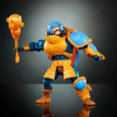 Turtles of Grayskull Man-At-Arms figure with full armor, holding his large golden mace.
