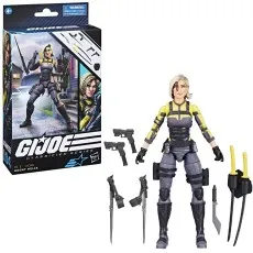 G.I. Joe Classified Series Agent Helix action figure with guns, knives, katanas, and packaging.