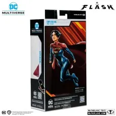 Side panel of The Flash movie Supergirl figure box, featuring a large character artwork.