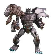 Nemesis Leo Prime action figure, fully transformed into a robot with lion head shoulder armor.