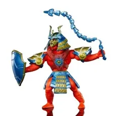 Masters of the Universe Beast Man action figure fully assembled in blue and gold samurai armor.