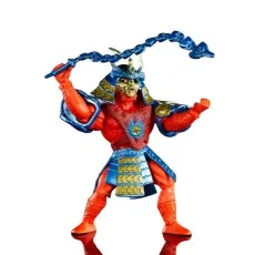 Red Beast Man figure in full samurai armor, holding a blue chain whip above his head, ready to strike.