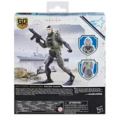 Back of the G.I. Joe Classified Recon Diver box, showing the figure and a ship background.