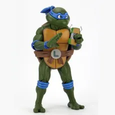 Teenage Mutant Ninja Turtles Leonardo figure using his green and brown wrist communicator.