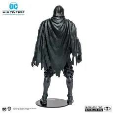 Back view of the DC Multiverse Abyss figure on a base, showing the long, tattered black cape and hood.