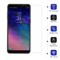 Samsung A8 Plus Screen Protector (2018) UK Oleophobic Coating Case Friendly Tempered Glass- (2 Pack)
