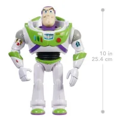Buzz Lightyear action figure with a scale marker indicating its height is 10 inches (25.4 cm).