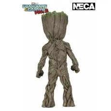 Rear view of the NECA Baby Groot figure from Guardians of the Galaxy Vol. 2, showing bark detail.
