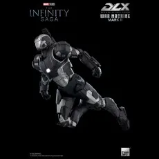 War Machine Mark II DLX Collectible Figure in a dynamic flying or leaping pose with shoulder weapon.