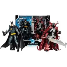 DC Multiverse Batman and Spawn 2-pack action figures, shown both in packaging and posed outside the box.