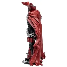 Spawn figure in profile, showcasing the black suit and the sculpt of the dramatic, flowing red cape.