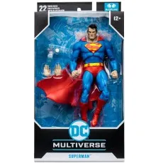 McFarlane DC Multiverse Superman action figure in sealed package with interchangeable hands.