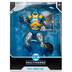 The Anti-Monitor DC Multiverse action figure packaged in its clear plastic window box, age $12+$ marked.
