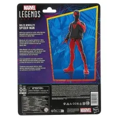 Back of the Miles Morales Spider-Man Legends package showing the figure art and multi-language bio text.
