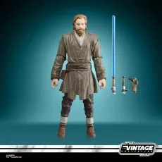 McFarlane Firestorm figure with accessories and Star Wars Vintage Collection Obi-Wan figure with blue lightsaber.