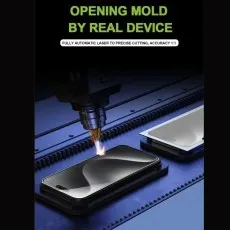 Laser cutting a screen protector mold based on a real device for 11 cutting accuracy.