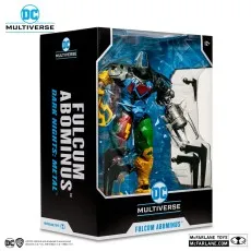 Angled shot of the Fulcum Abominus action figure in its black box with clear plastic window.